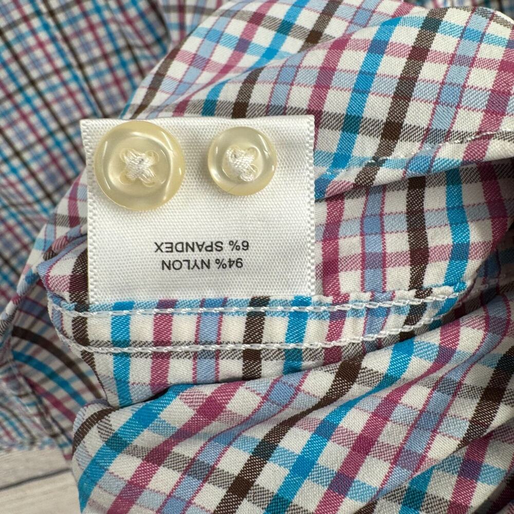 Peter Millar Post Performance Check Woven Dress‎ Shirt Men's M Multicolor - Picture 9 of 13